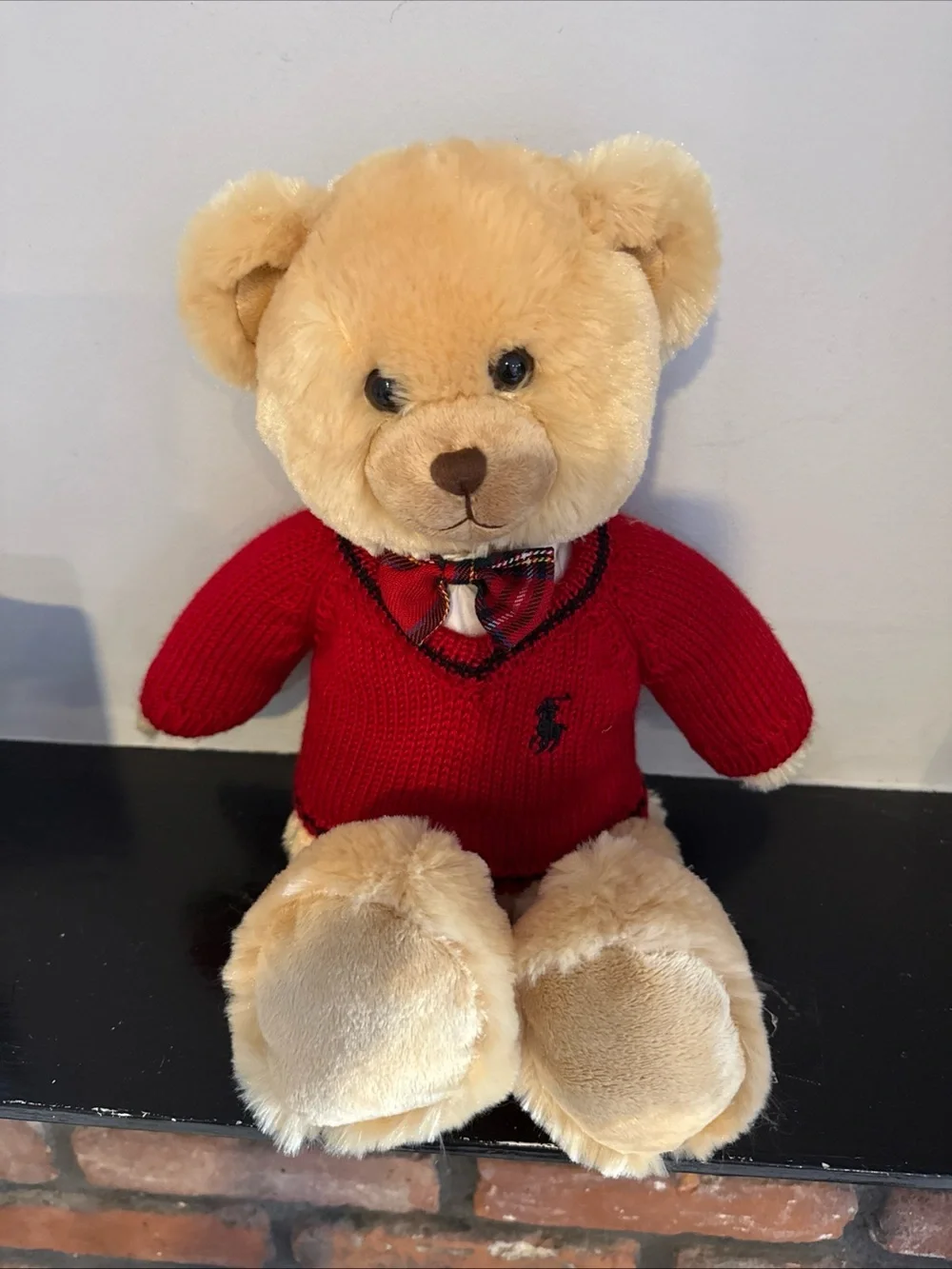 Ralph Lauren Tan Plush Bear with Red Label Accent